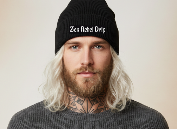 Embroidered Zen Rebel Drip Classic Cuffed Beanie